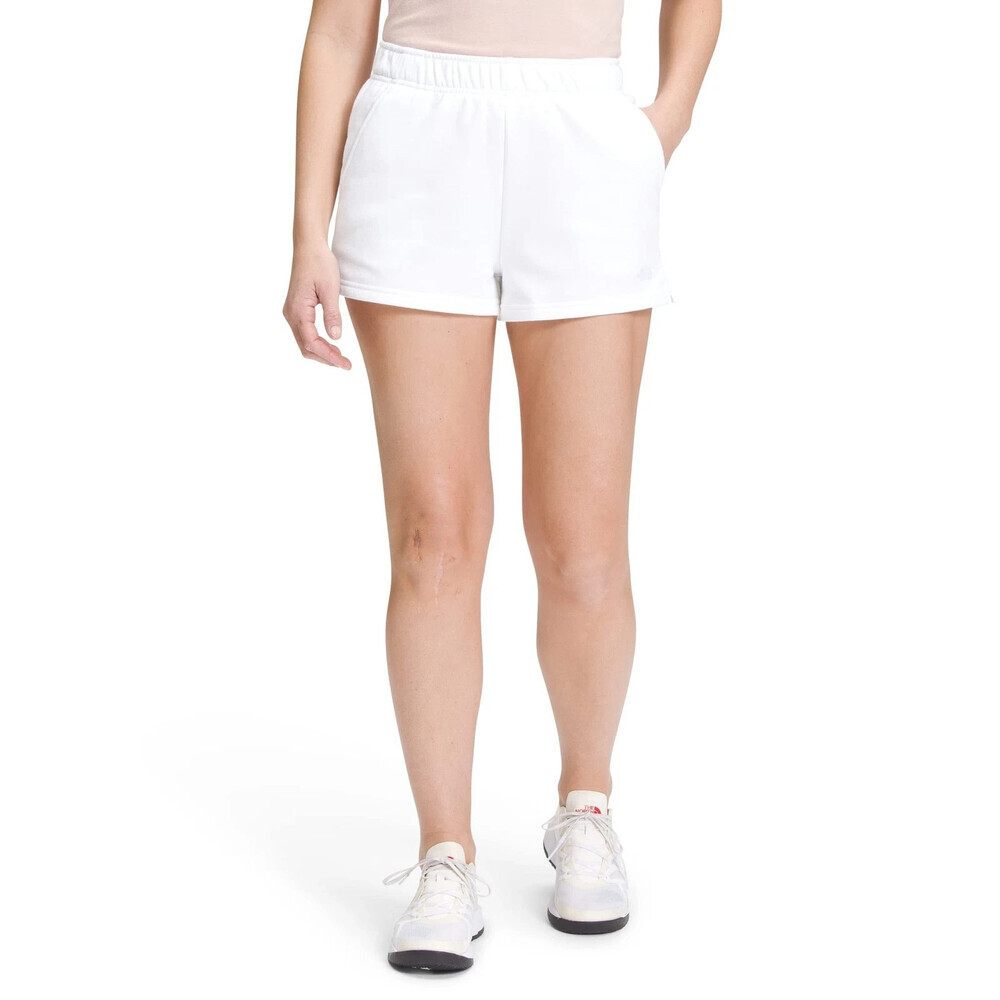 The North Face Half Dome Shorts Mens XL White Fleece Elastic Waist Active RED844